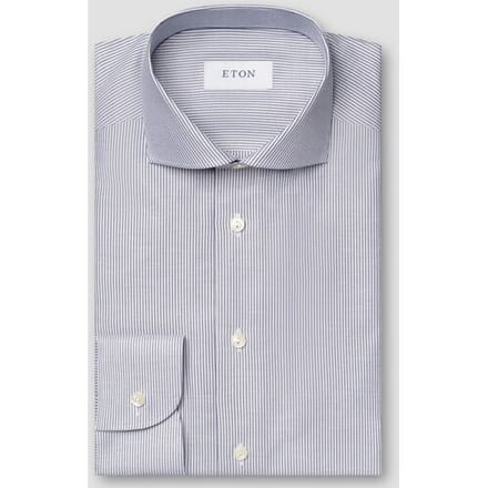 Eton Overhemd Signature Oxford Stripe Basketweave Texture Navy / male