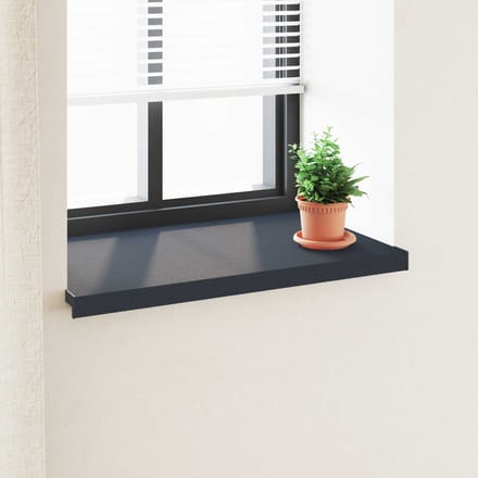 vidaXL - Raamdorpel - Antraciet - met - houtnerf - 100 - x - 50 - x - 4,5 - cm - PVC
