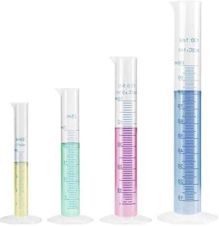 Onf3 - Set van 4 kunststof maatcilinders - Vloeibaar meetinstrument