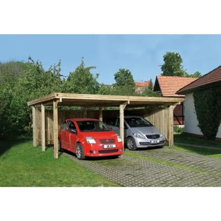 Weka Carport 618 Gr.1 Onbehandeld + Dak 512x576cm