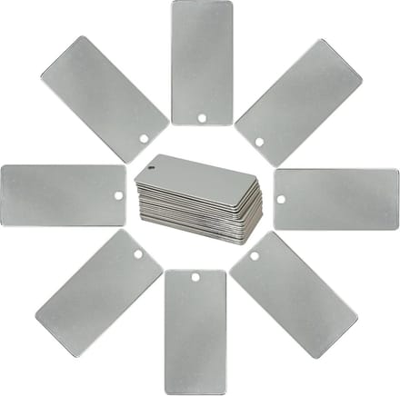 RVS Graveerbare Rechthoekige Tags - 25 Stuks