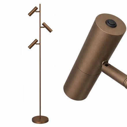 Freelight - Vloerlamp Undici 3 lichts H 165 cm brons goud