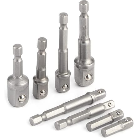 8-delige Socket Adapter Set Driver Zeskant Schacht Slagboor Bits Verlengstuk 1/4in 3/8in 1/2in