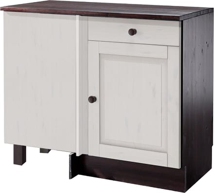 Cornelia-Hoekkast - 1-deur 1-lade - Wit/Havana