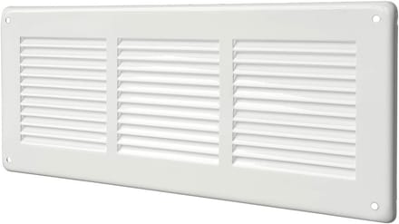 Rechthoekig Ventilatie Rooster Wit Gelakt Plaatstaal 340x140mm Overlappend