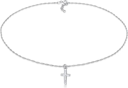 Elli - Halsketting - Dames Choker Kruis Hanger Modern in 925 Sterling Zilver - Dames