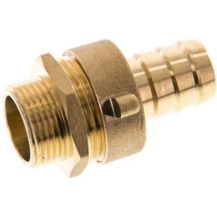 19 mm & G3/4'' Messing Slangpilaar Buitendraad Vlakke NBR Afdichting Vleugelmoer