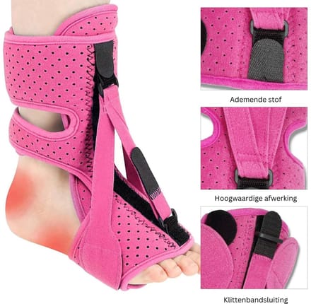 MRKK® Nachtspalk Hielspoor - Zooltjes Brace-Roze
