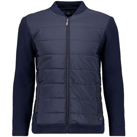 Ragman Vest Cardigan Jacket Nylon Front College Collar Marine / male