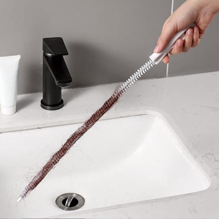Dailygoods- Rioolreiniger 2-delig - Gootsteenontstopper - Pijpborstel