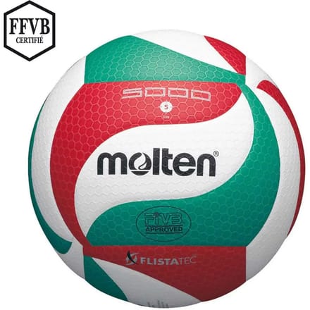 Molten V5m5000 (Size 5) Volleybal - Wit / Rood / Groen | Maat: 5