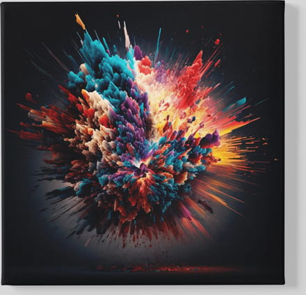 Canvas Schilderij - Kleur explosie - Abstract - Modern - Vierkant schilderij - 60x60x2 cm
