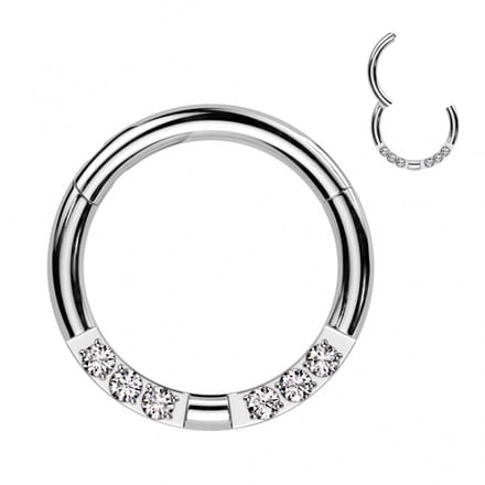 Piercing PVD front size 1.2x8 - zilver - LMPiercings