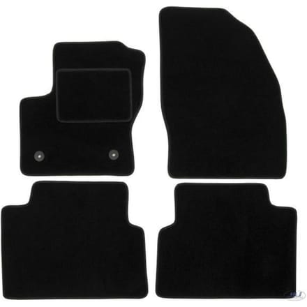 Tapis De Sol Noir Velours - J&J AUTOMOTIVE - Ford C-Max 2010-2019 - Sur Mesure - Antidérapant - Imperméable noir