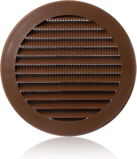 Rond 125mm Ventilatie Rooster met Insecentgaas - Bruine Afdekking