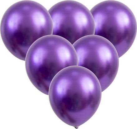 *** 5 x Metallic Paarse Ballonnen - Set van 5 - Feestversiering - van Heble® ***
