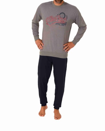 Herenpyjama lange mouw met manchetten in elegante look - 212 101 10 904
