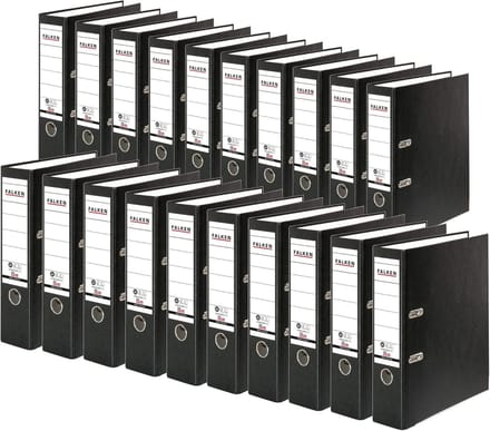 Set van 20 Gekleurde A4 Ringband Ordners - 8 cm Rugbreedte - Milieuvriendelijk Karton