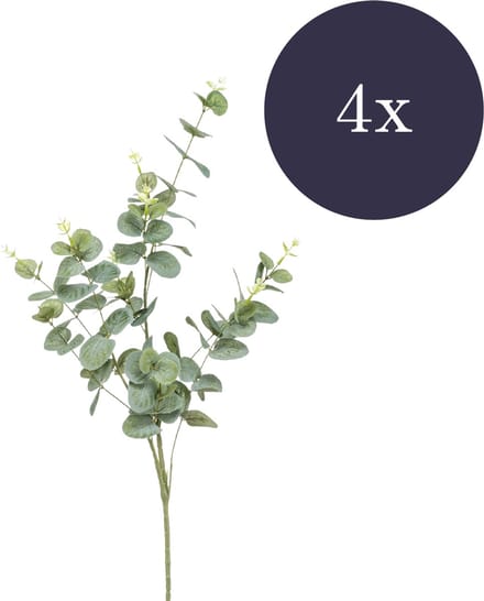 Emerald - Kunsttak Eucalyptus 75cm - Set van 4 - Kunstplant voor binnen
