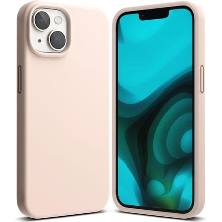 Ringke - iPhone 14 Plus Silicone Hoesje - Roze Zand - Microvezel - Flexibele Siliconen