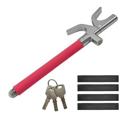 Stuurslot auto - verstelbaar - voor stuur tot 31 cm - rood