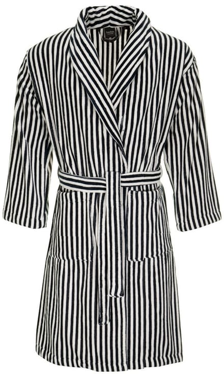 Linolux Velours Fiore Stripe Unisex velours badjas - Marineblauw - M