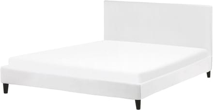 FITOU - Tweepersoonsbed - Wit - 180 x 200 cm - Fluweel