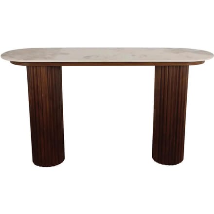 Urban Chique Bijzettafel Keramisch Marmer / Walnootfineer
