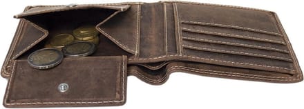 Portemonnee Heren • Portefeuille Heren • Billfold • Leer • Buffelleer • Cognac