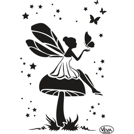 Sjabloon "Fairy and Butterfly"