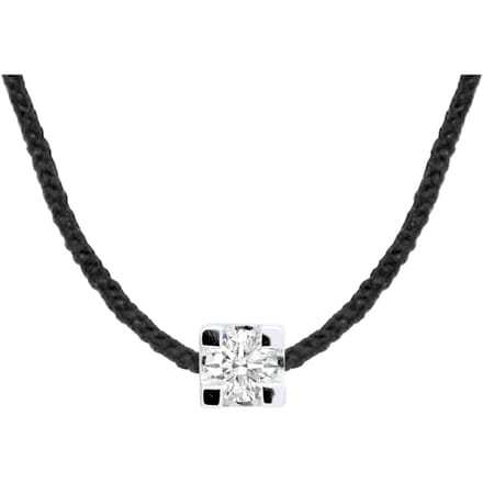 Ketting Diamond Solitaire 0050 Cts Black Nylon 925