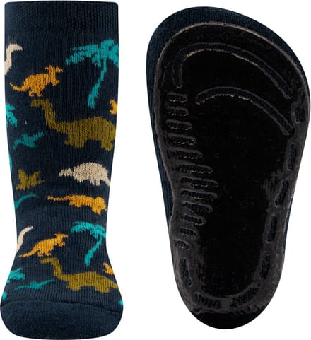 Ewers Antislipsok Donkerblauw met Dinosaurussen - Siliconenzool-18/19