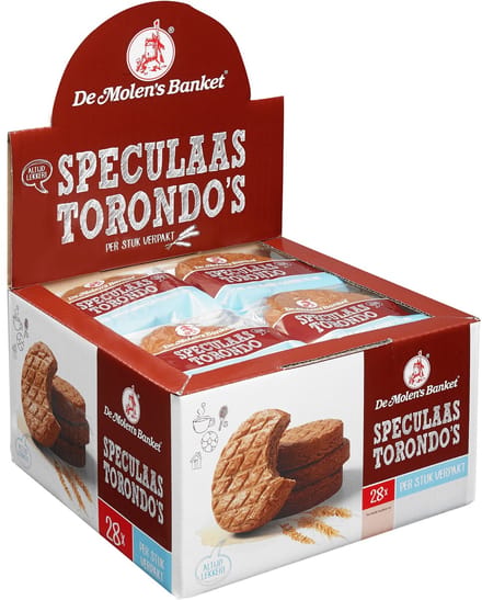 De Molen Banket - Speculaas Torondo's Koeken - 28 x 65 Gram - Verpakt Per Stuk - Sinterklaas