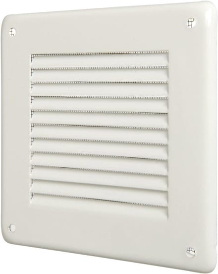 Ventilatie rooster - Rooster plaat - Ventilatie - Met insectennet - 140 x 140 mm - Wit