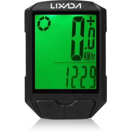 Draadloze Fietscomputer Multifunctioneel Groot Scherm met 18 Functies Waterdicht Auto Aan/Uit zwart