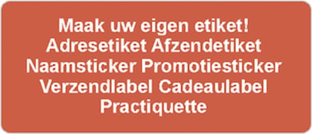 Verzendetiket - oranje - 250 stuks - 21x48mm - rechthoek - gepersonaliseerd - met eigen tekst