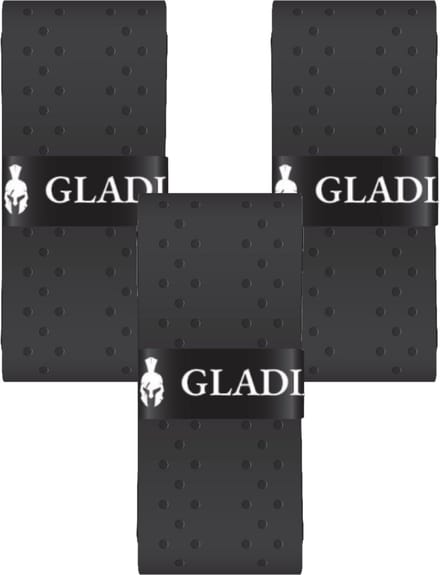 Gladiator geperforeerde Perfo Overgrips - zwart - 3 stuks - tennis - padel - pickleball