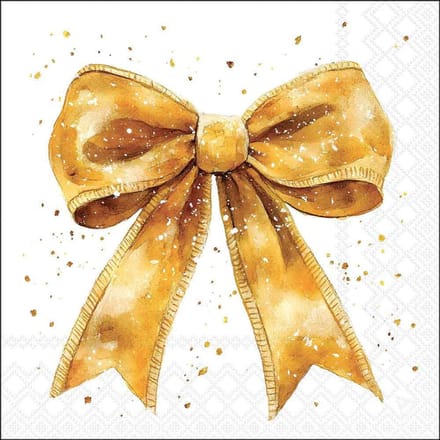 Servetten "Fancy bow gold/white" 33x33 cm