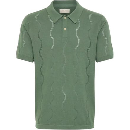Blend Heren Shirt Korte Mouw Zigzagpatroon Kentkraag Normale Pasvorm