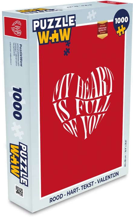 Puzzel Rood - Hart- Tekst - Valentijn - Legpuzzel - Puzzel 1000 stukjes volwassenen