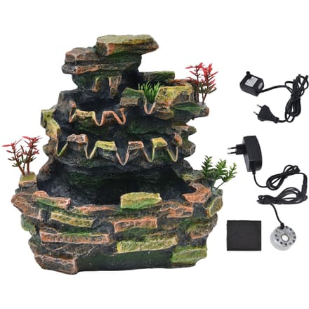Desktop Fontein Binnen Waterval Rotsenlandschap Elektrische Decoratie met Verstuiver voor Huis Kantoor black