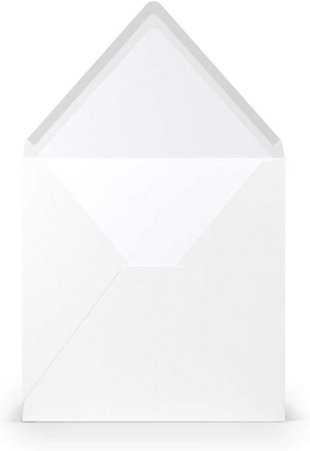 100 Luxe Vierkante Enveloppen Wit Geribbeld 16,4x16,4 cm zonder Venster Bruiloft