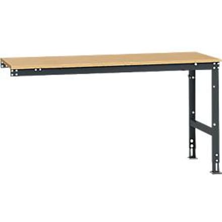 Manuflex aanbouwtafel UNIVERSAL Standaard, 1750 x 800 mm, multiplex natuur, antraciet