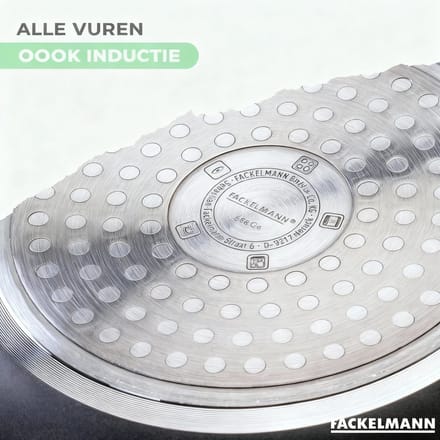 Set van 4 pannen van 16, 20, 24 en 28 cm en 6 Fackelmann Brandao keukengerei