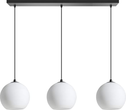 ETH Hanglamp Orb balk 3x 25 cm Wit opaal mat Glass / Zwart - 90cm