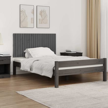 vidaXL - Wandhoofdbord - 127,5x3x60 - cm - massief - grenenhout - grijs