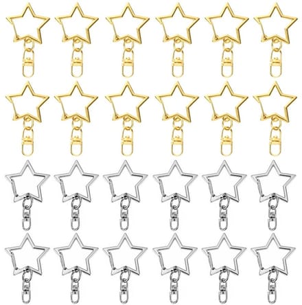 Dailygoods - 24 Stuks Draaibare Sleutelring - Karabijnhaak met Sleutelringen