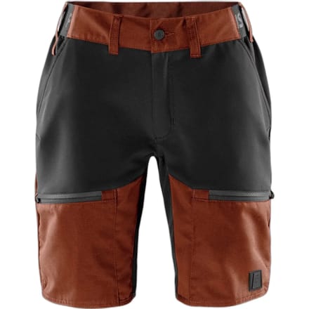 Fristads Carbon semi-stretch korte broek Dames - Roest rood/zwart - M
