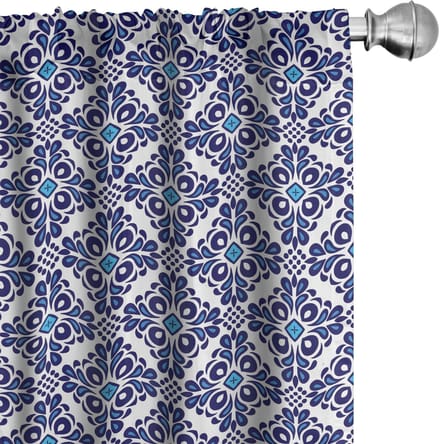 ABAKUHAUS Gordijnen – 2-delige set 75x175 cm – Microvezel, halfdonker, geometrisch