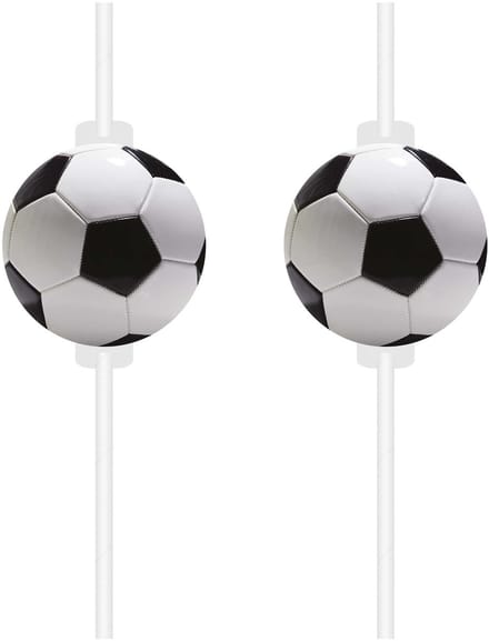 Vegaoo - 4 Kartonnen Voetbal Party Rietjes met Bal